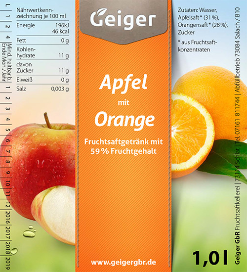 Apfel mit Orange