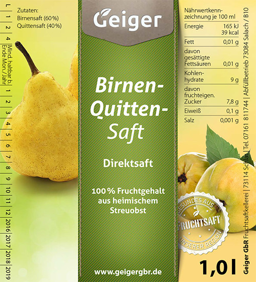 Birnen-Quitten-Saft